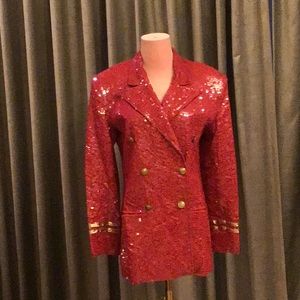 Vintage Lew Magram Nautical Sequin Blazer